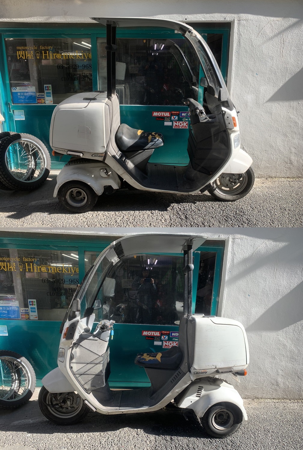 お洒落なマットブラック＆木製ＢＯＸ　ジャイロキャノピー　ミニカー登録済　自賠責１年付 お洒落なマットブラック＆木製BOX ジャイロキャノピー ミニカー登録